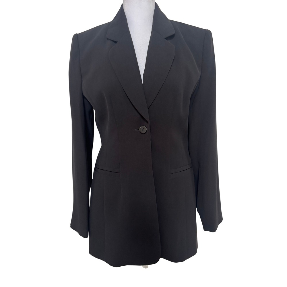 Vintage Frances La Vie‎ Black Career Blazer Women's Size 4 Single Button Classic
